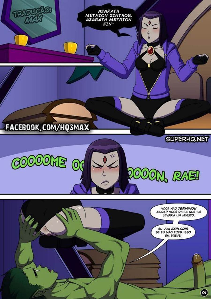 Jovens Titãs Hentai: Mutano Arromba o Cu da Ravena em HQ Brasileiro