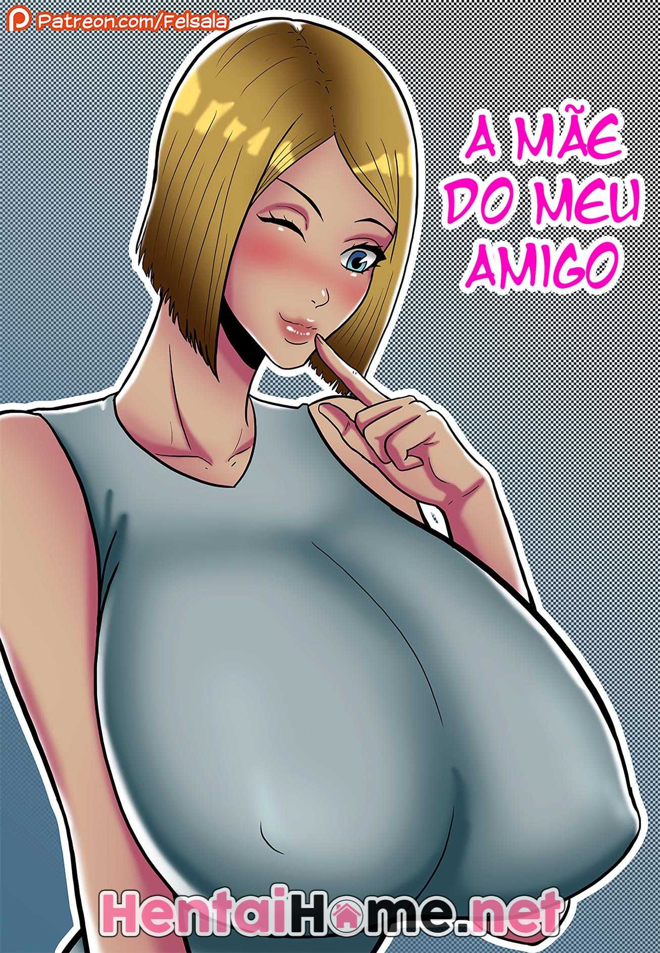 Fodi a Mãe Gostosa do Meu Amigo a Noite Toda em Hentai HQ