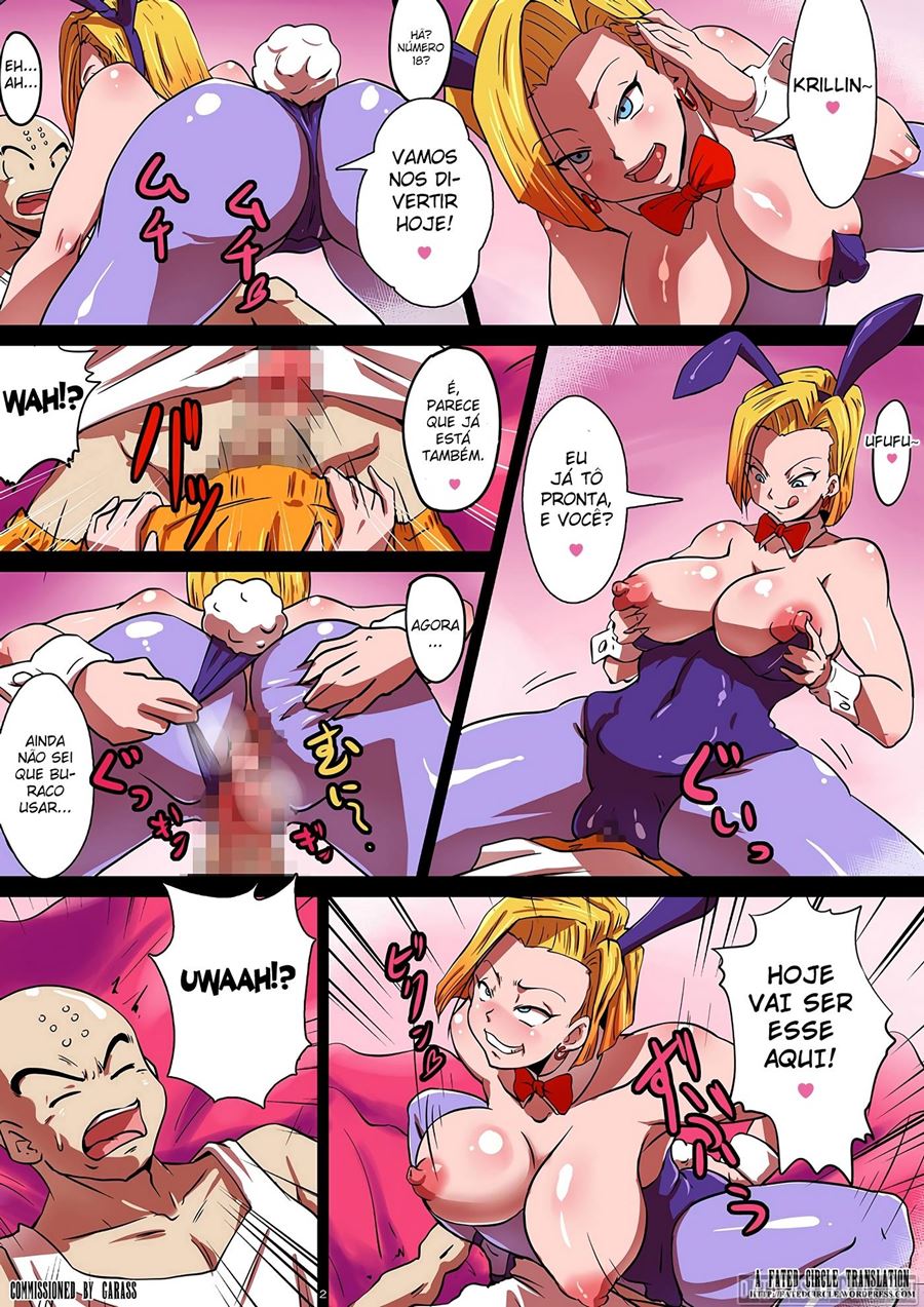 Dragon Ball Hentai: Suruba com Androide 18 em HQ Brasileiro
