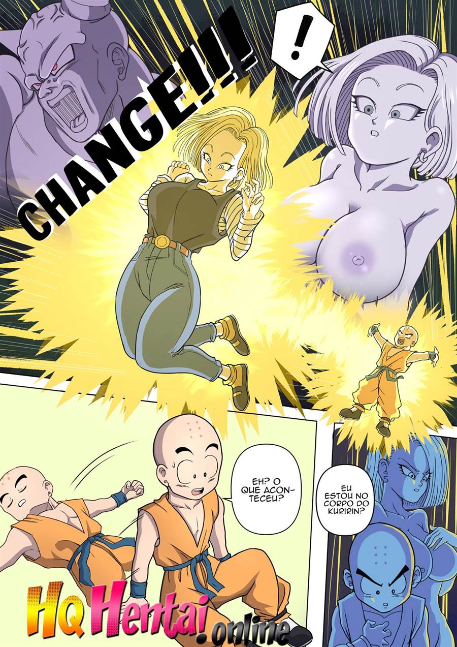 Dragon Ball: Bulma, Android 18 e Caulifla - Ginyu Fodendo Gostosas em Troca de Corpos | Hentai HQ