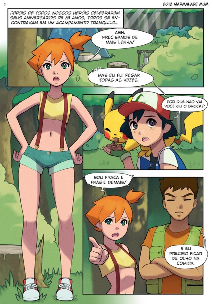 Ash descobre a putaria do Brock com a Misty e encontra seu lado hentai gay em HQ Brasileiro