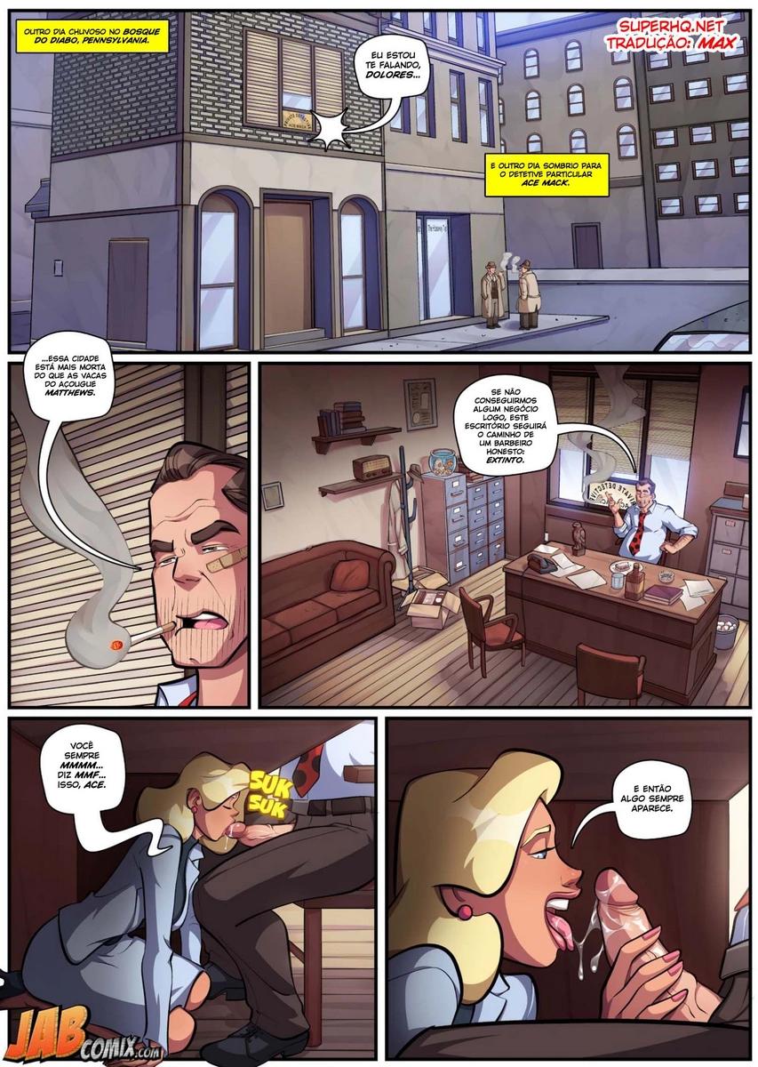Detetive particular vai encarar uma investigação cheia de piroca e buceta em hentai HQ Brasileiro