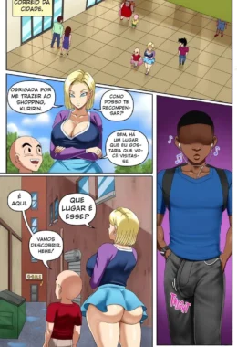 Android 18 chupando piroca em gloryhole - Paródia Dragon Ball Hentai HQ Brasileiro
