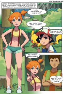 Ash descobre a putaria do Brock com a Misty e encontra seu lado hentai gay em HQ Brasileiro