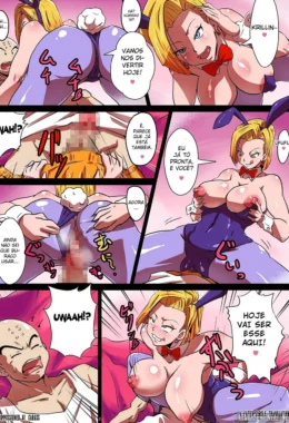 Dragon Ball Hentai: Suruba com Androide 18 em HQ Brasileiro