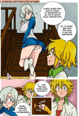 Elizabeth pagando boquete e dando o cu para Meliodas - Nanatsu no Taizai Hentai HQ Brasileiro