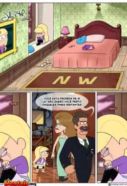 Gravity Falls HQ Porno: Próximo Verão - Mabel Ajuda os Gêmeos a Foder Pacifica em HQ Brasileiro