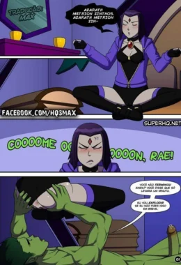 Jovens Titãs Hentai: Mutano Arromba o Cu da Ravena em HQ Brasileiro