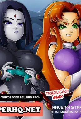 Jovens Titãs Hentai: Ravena x Estelar - Ravena se Gabando e Estelar Distraindo em HQ Brasileiro