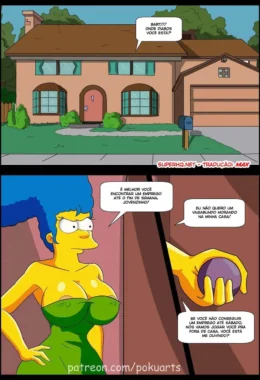 Marge Piranha Dando um Trato no Bart - Simpsons Porno em HQ Brasileiro