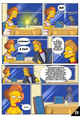Os Simpsons: Circunstâncias Inesperadas - Edna leva uma surra de pica no encontro em HQ Brasileiro de Hentai