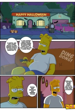 Os Simpsons Porno: Bart fodendo duas coelhinhas no Especial de Halloween em HQ Brasileiro