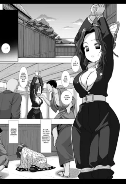 Shinobu, a Piranha de Kimetsu no Yaiba, Dando a Buceta para Dois Tarados em Hentai HQ Brasileiro