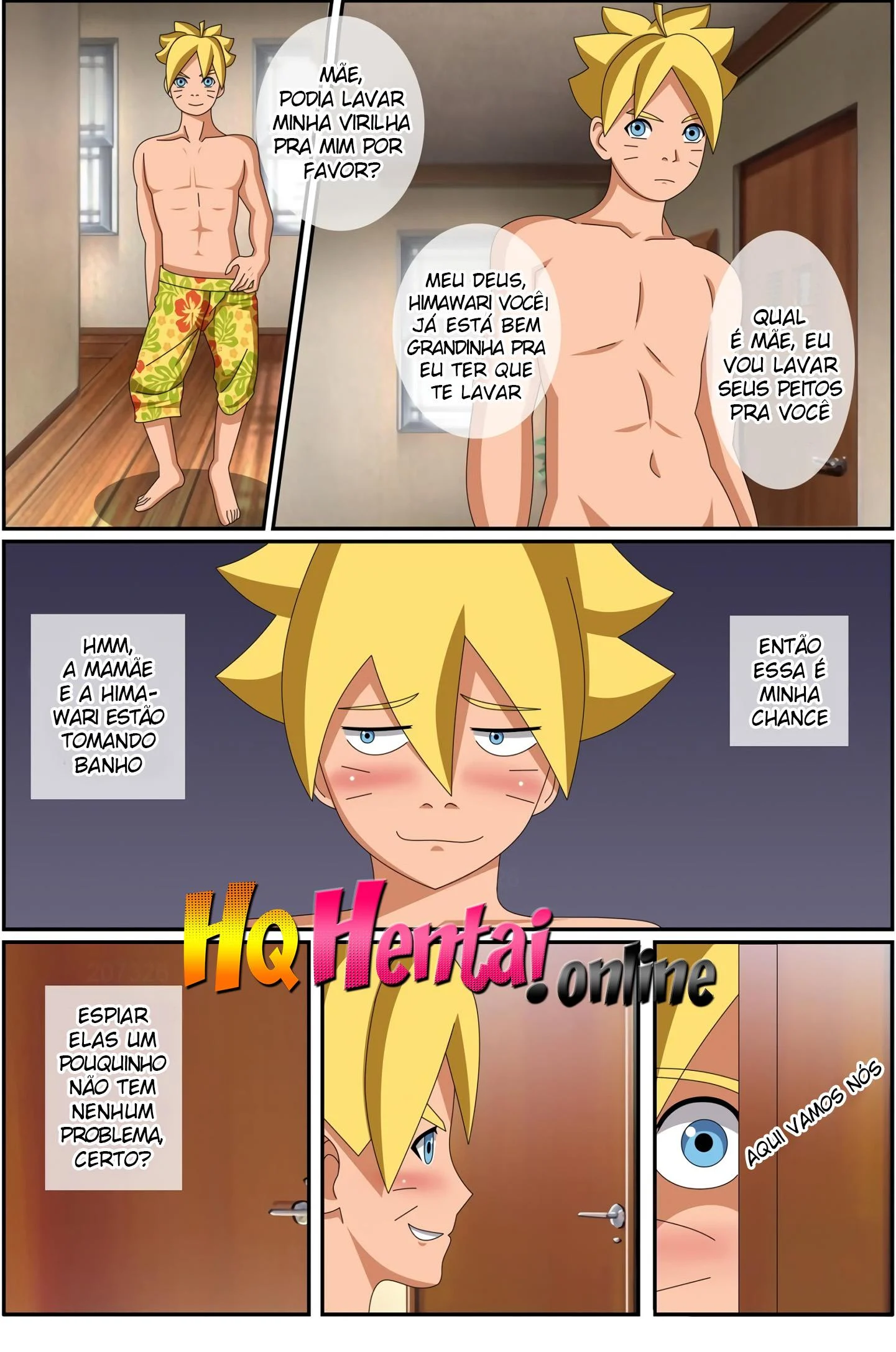 Banho Er&oacute;tico do Boruto &ndash; Boruto Hentai &ndash; Ler Quadrinho Porno PT-BR