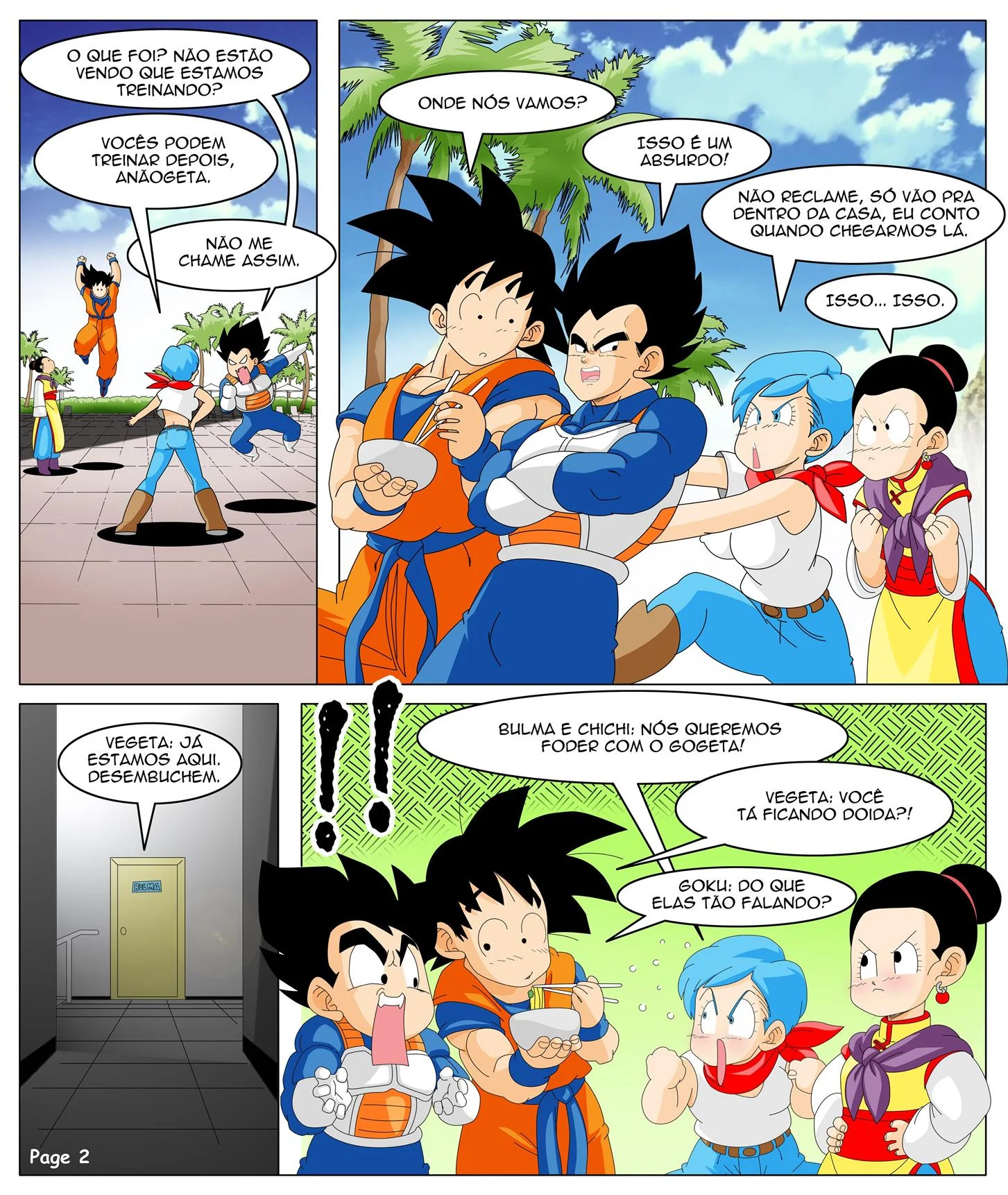 Bulma e Chichi encarando Gogeta &ndash; Dilf &ndash; Todo Traduzido