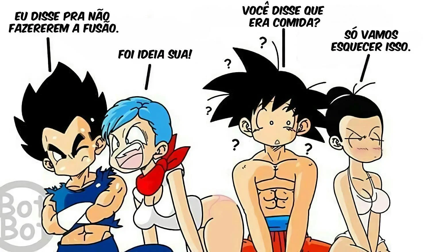Bulma e Chichi encarando Gogeta &ndash; Dilf &ndash; Todo Traduzido