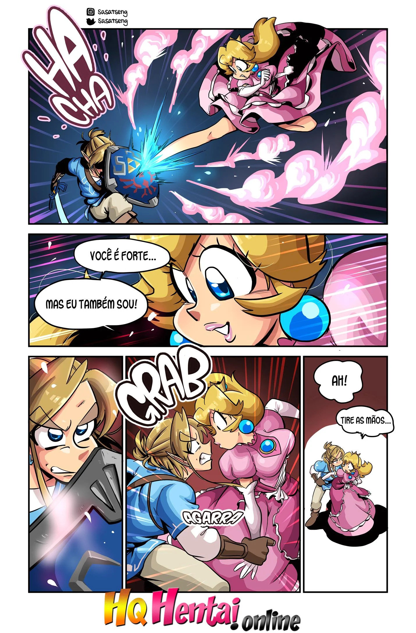 Link fodendo Peach &ndash; Smash Bros Hentai &ndash; Quadrinho De Sexo Em PT-BR