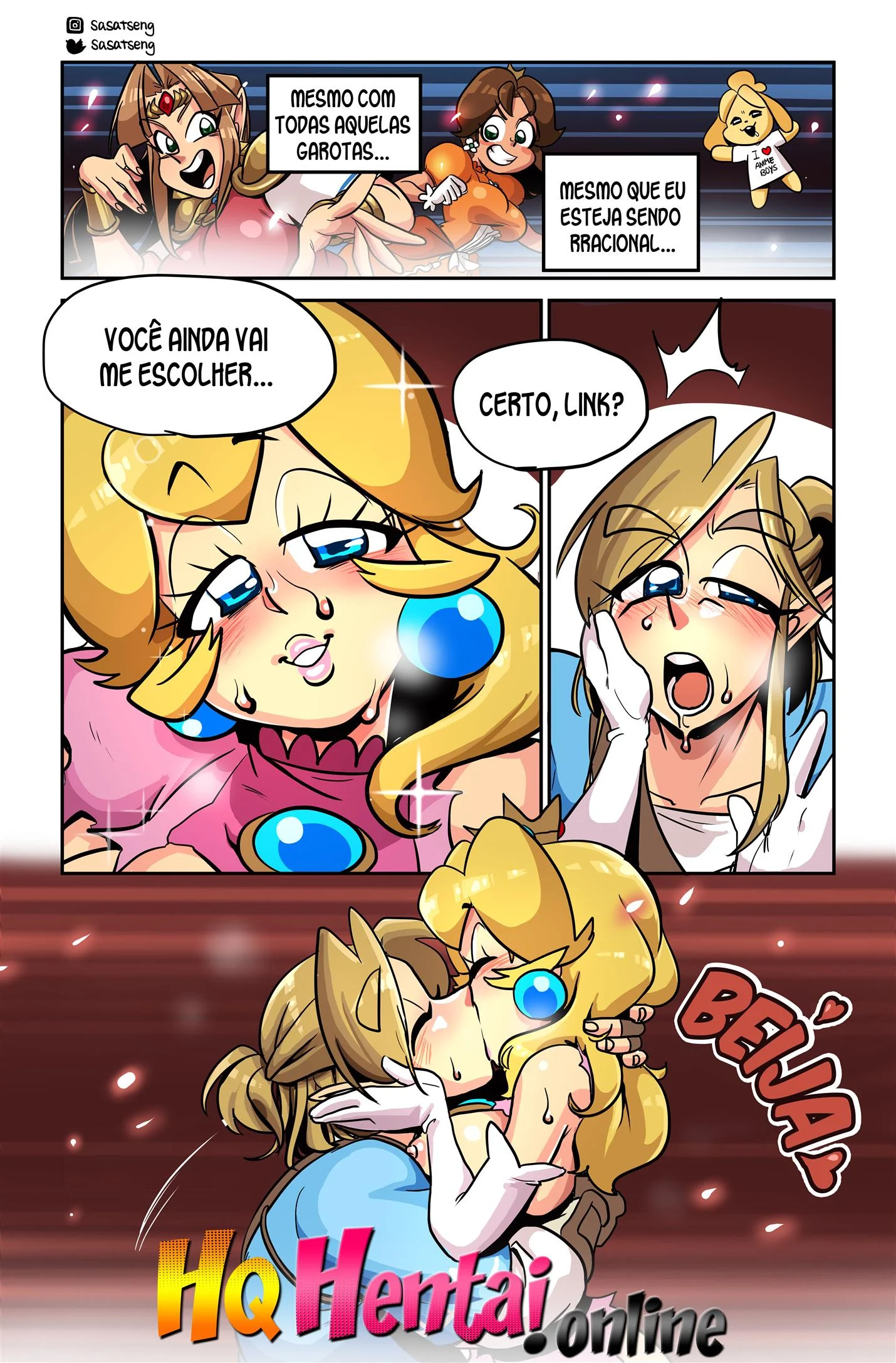 Link fodendo Peach &ndash; Smash Bros Hentai &ndash; Quadrinho De Sexo Em PT-BR