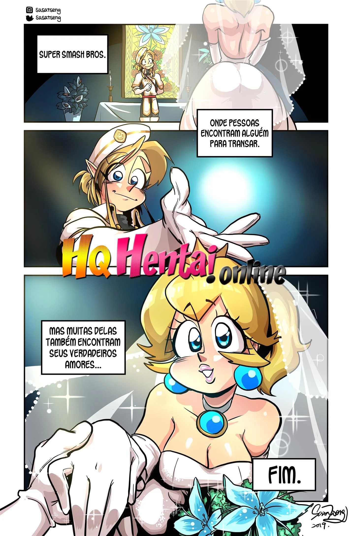 Link fodendo Peach &ndash; Smash Bros Hentai &ndash; Quadrinho De Sexo Em PT-BR