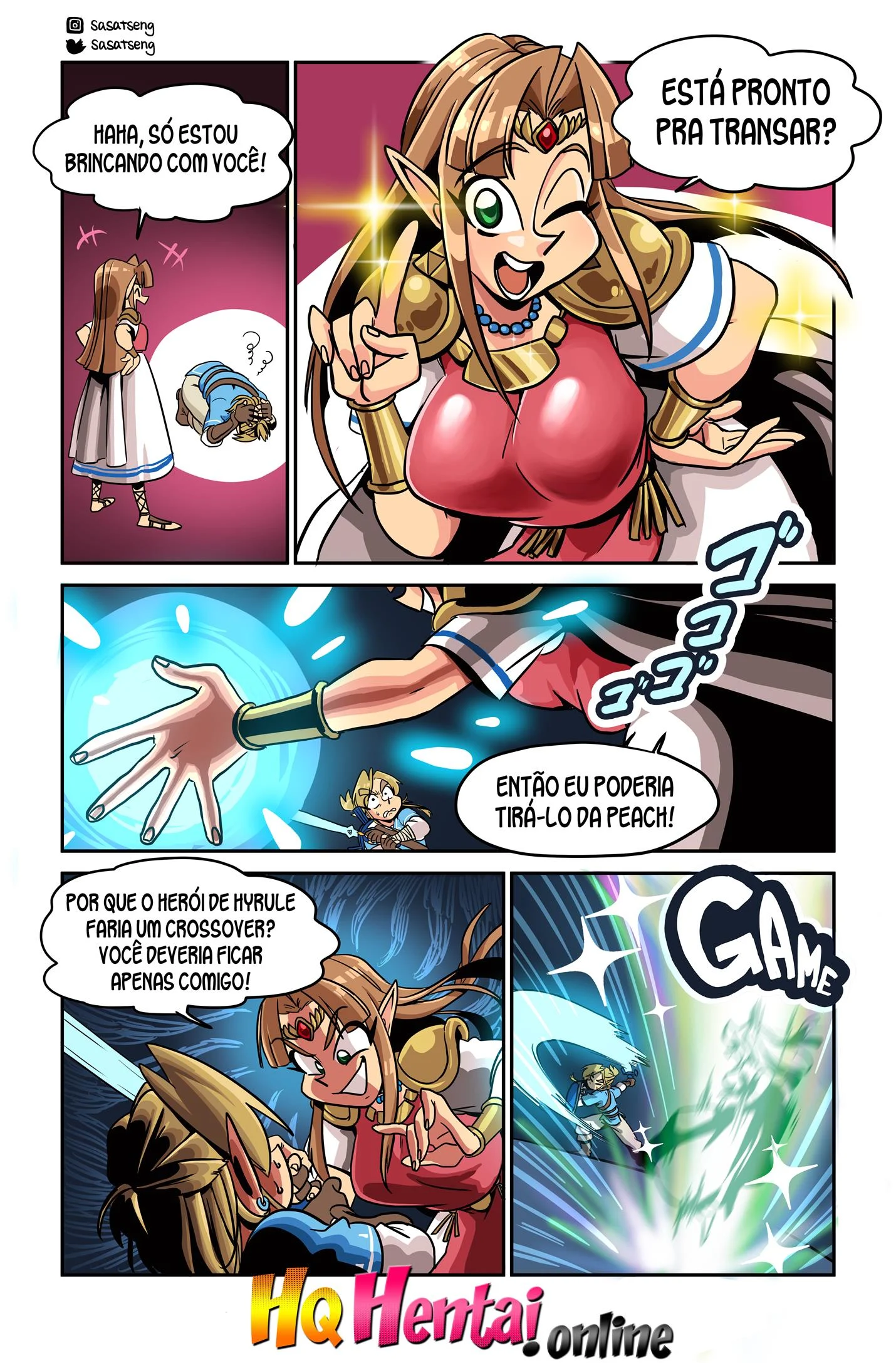 Link fodendo Peach &ndash; Smash Bros Hentai &ndash; Quadrinho De Sexo Em PT-BR