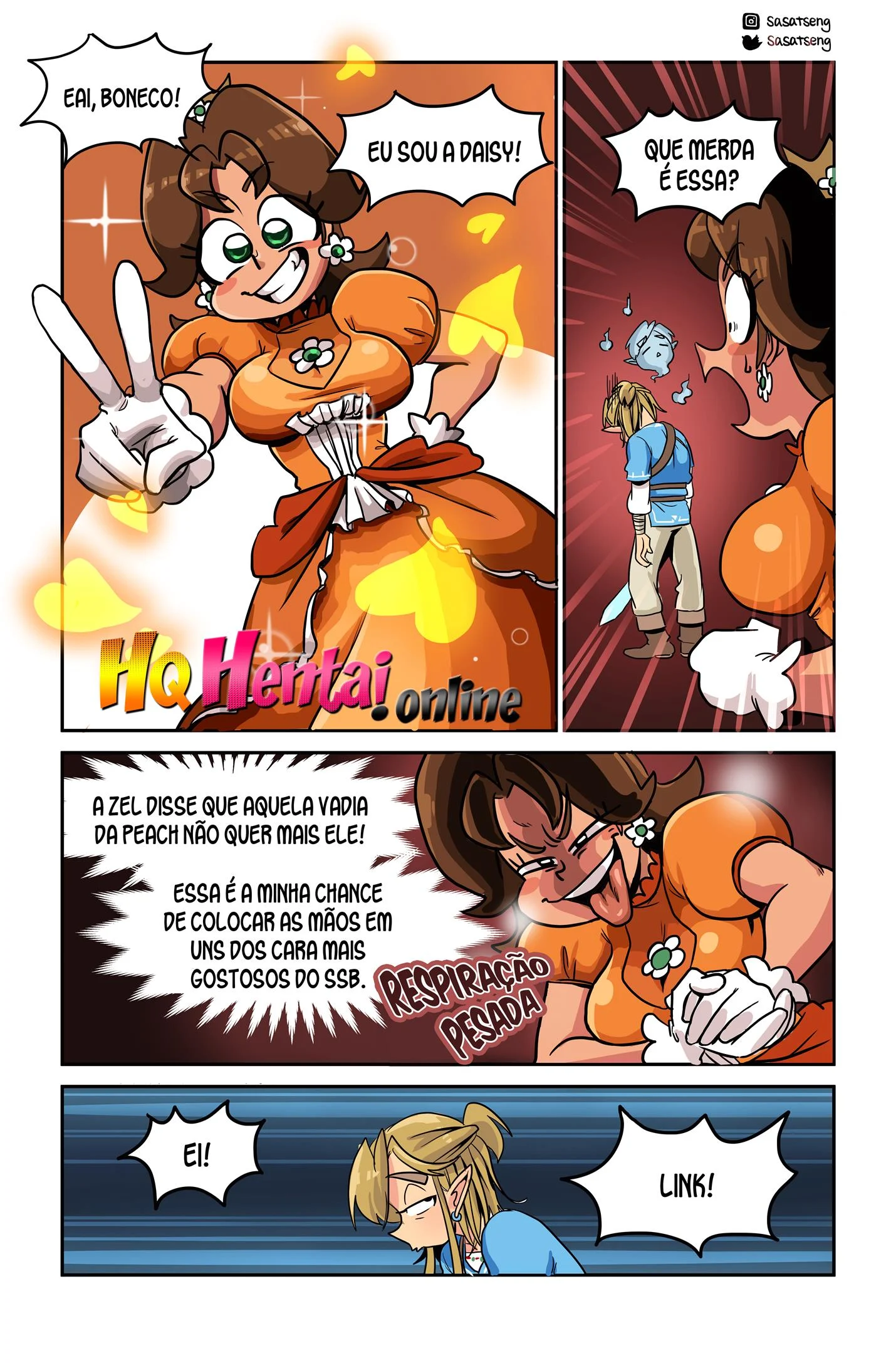 Link fodendo Peach &ndash; Smash Bros Hentai &ndash; Quadrinho De Sexo Em PT-BR