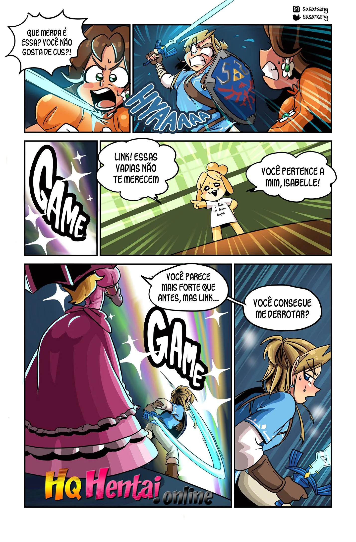 Link fodendo Peach &ndash; Smash Bros Hentai &ndash; Quadrinho De Sexo Em PT-BR