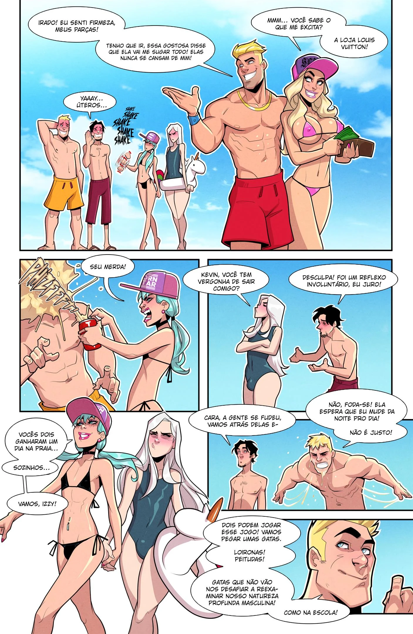 Na praia com as namoradas traps &ndash; HQ de Sexo &ndash; Exclusivo aqui