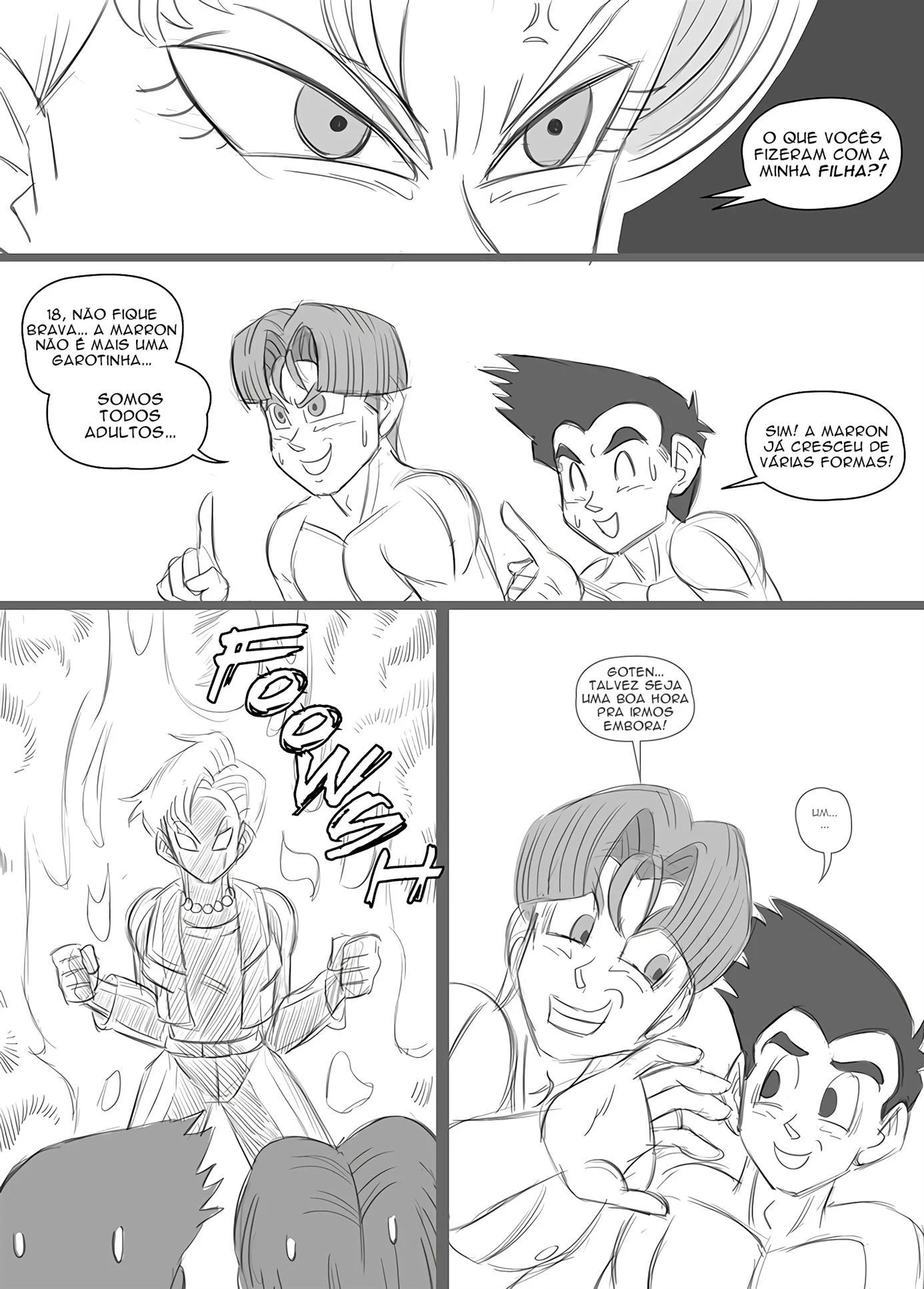 O menage com Marron &ndash; Dragon Ball Hentai &ndash; Hentai em Portugu&ecirc;s