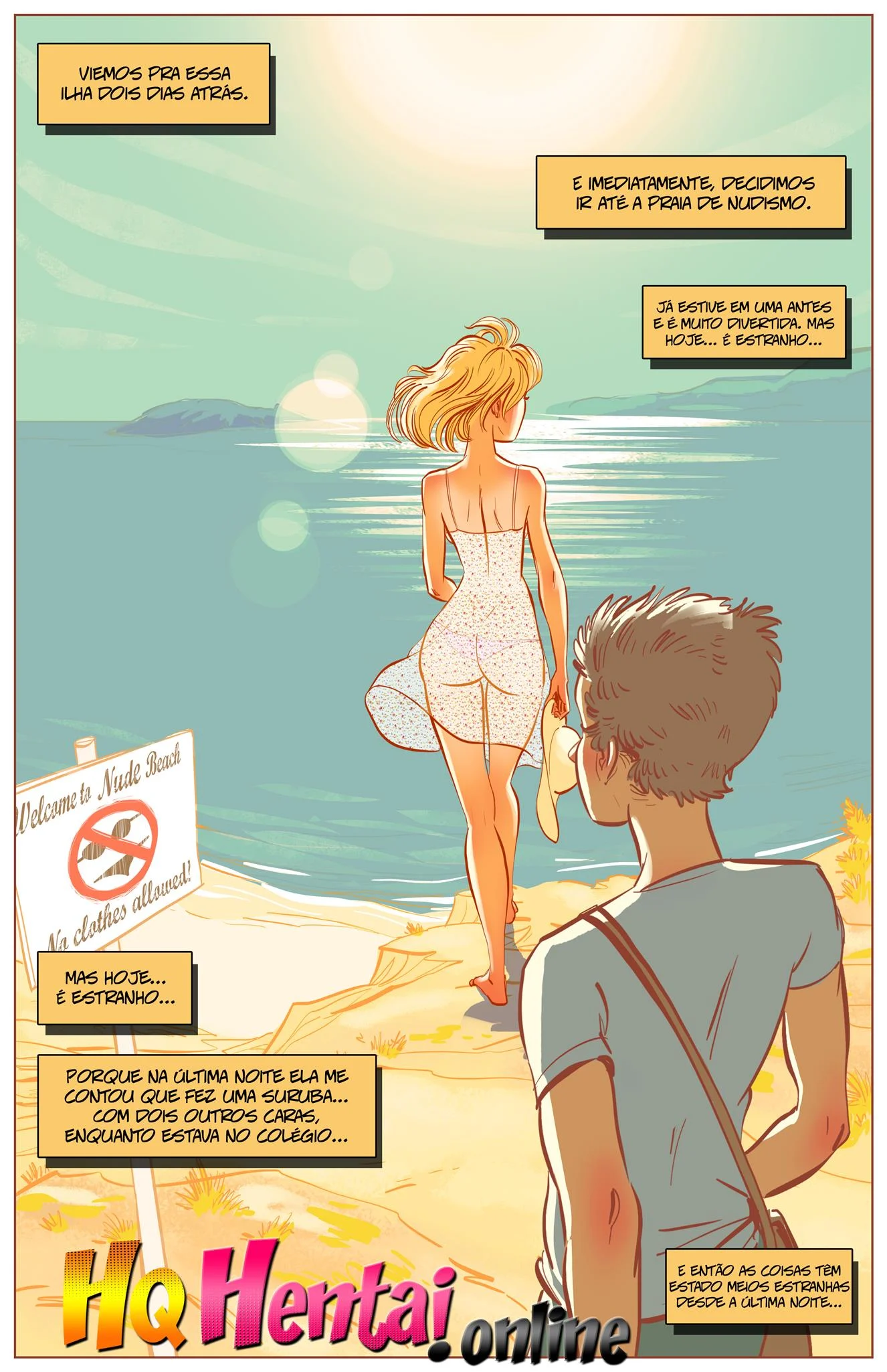 Sexo na Praia de Nudismo &ndash; Anal &ndash; Quadrinho em Portugu&ecirc;s PT-BR