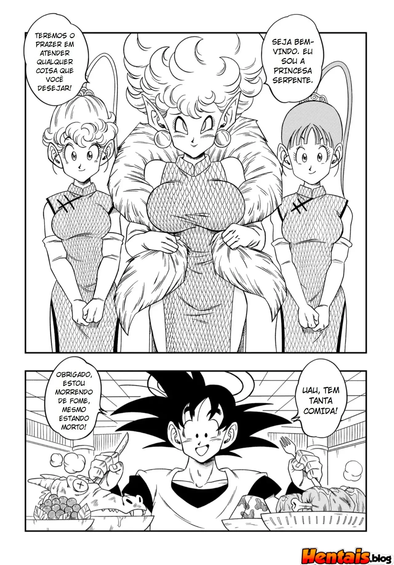 A Pica da Princesa Serpente na Buceta da Princesa Son Goku em Dragon Ball Porno - Em Hentai HQ Brasileiro