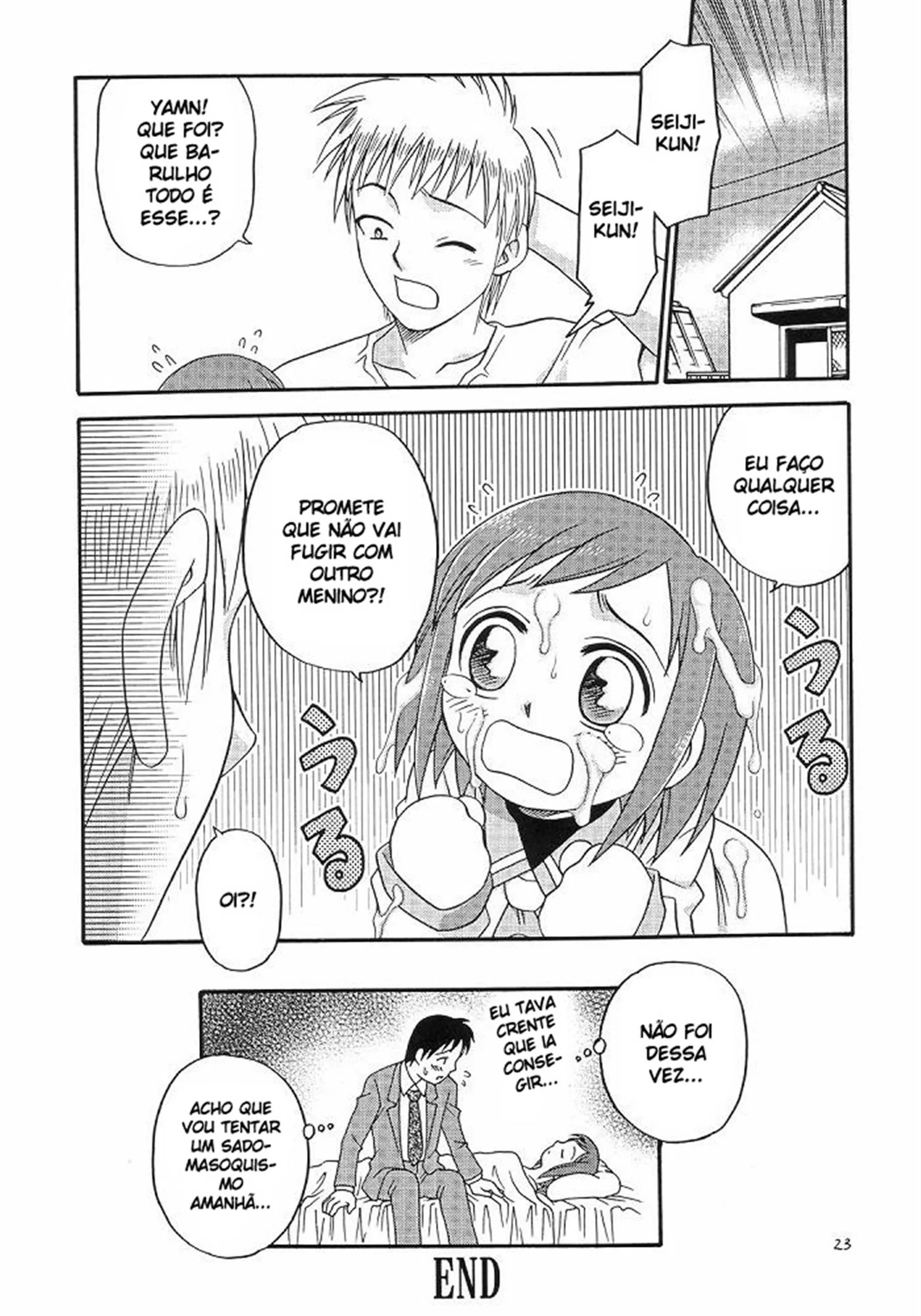 Acordando a piranha com uma piroca na buceta - Hentai HQ Brasileiro