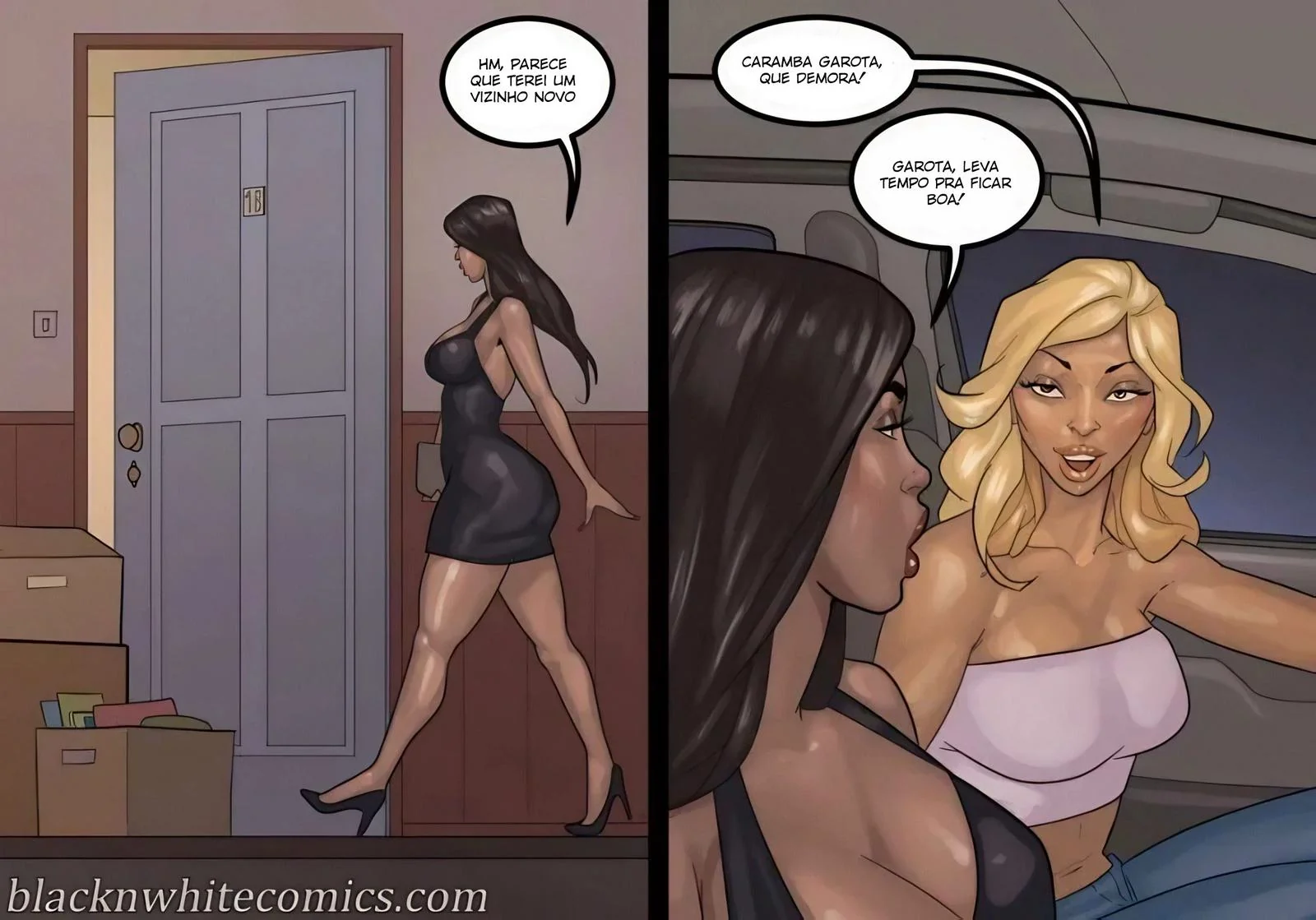 Amigas Gostosas Aprendendo a Foder com Dotados em Hentai Interracial" em HQ Brasileiro