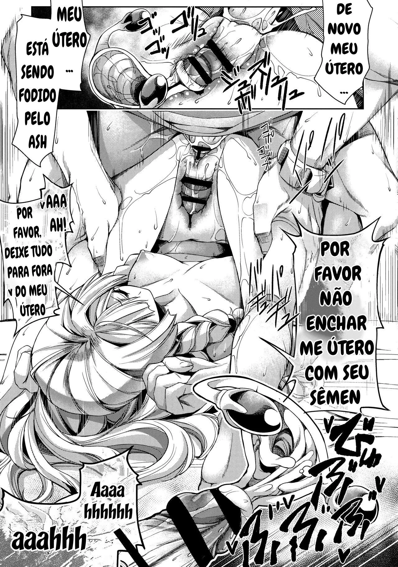 Ash Ketchum vs Lana e Lillie: Pervertido sortudo fode duas novinhas sem camisinha em Hentai HQ Brasileiro