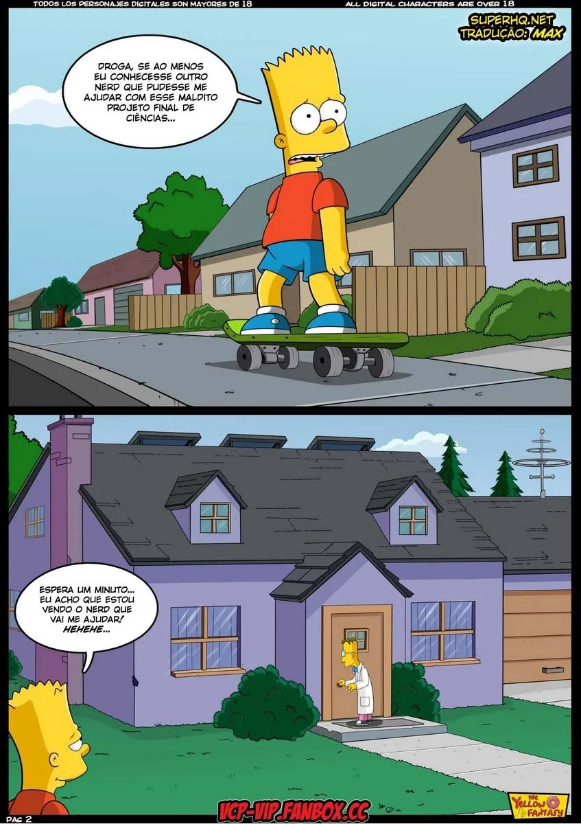 Bart e o Professor Frink: Uma Aula de Ciências Bem Diferente em Hentai HQ