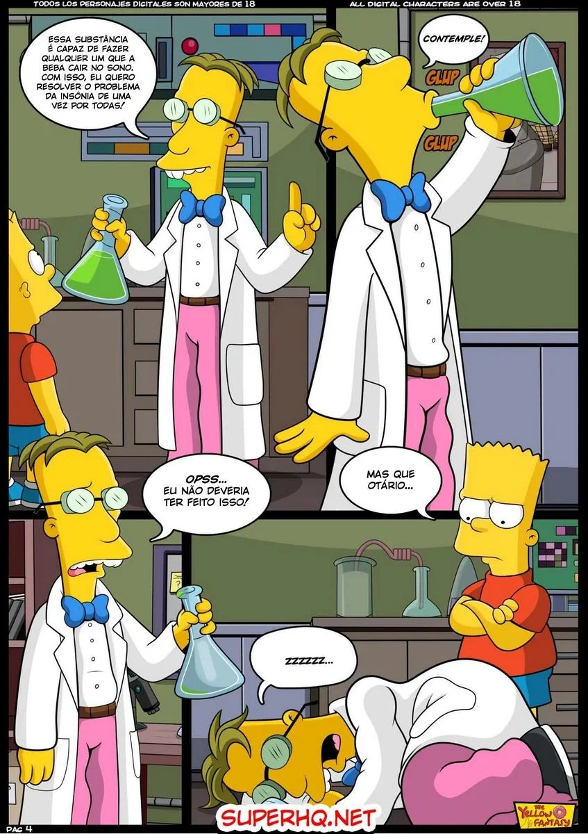 Bart e o Professor Frink: Uma Aula de Ciências Bem Diferente em Hentai HQ