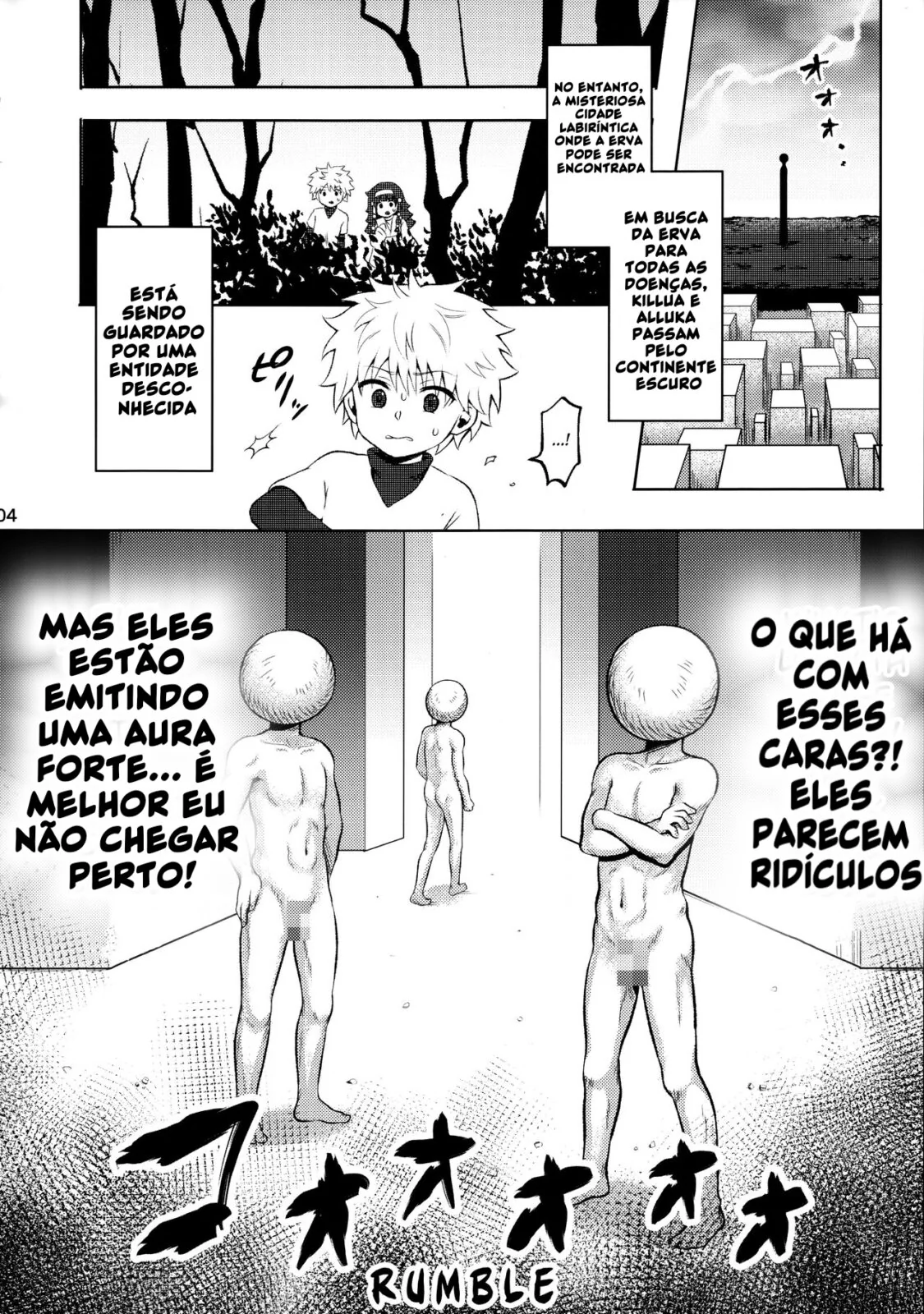 Batalha de Pirocas: Killua vs Brion Mob em Hunter x Hunter Hentai HQ Brasileiro