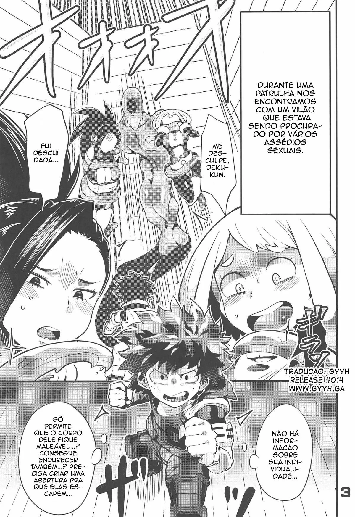 Boku no Hero Academia: Midoriya vs Uraraka e Mina Ashido em Hentai HQ - Piranhas de Buceta e Peitões Dominadas Pelo Demônio da Piroca Suja