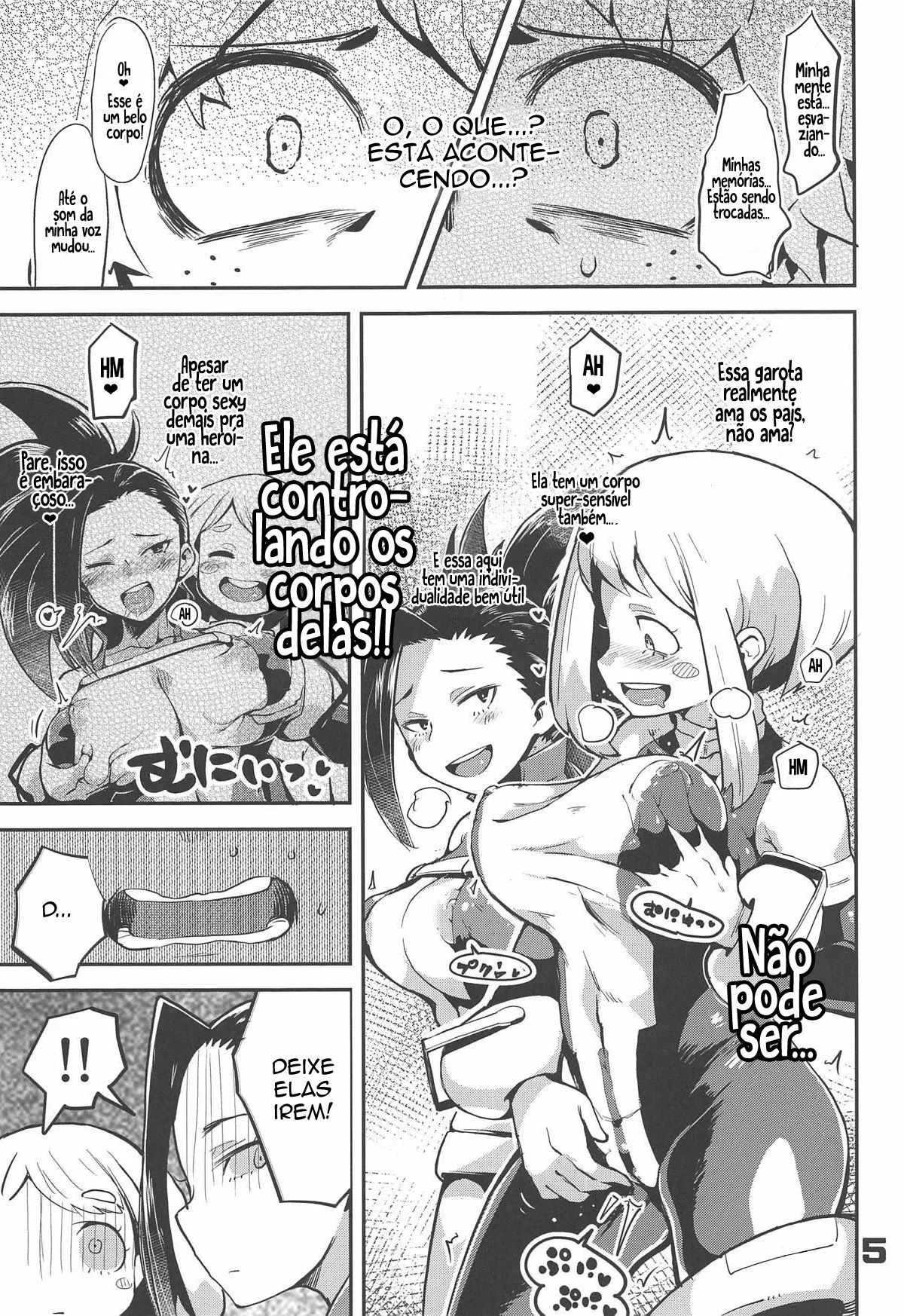 Boku no Hero Academia: Midoriya vs Uraraka e Mina Ashido em Hentai HQ - Piranhas de Buceta e Peitões Dominadas Pelo Demônio da Piroca Suja