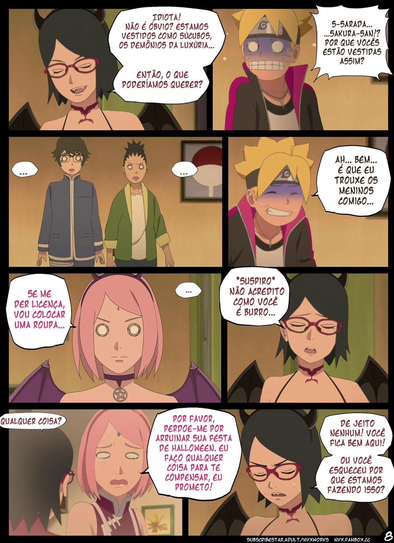 Boruto e Sarada: Noite de Halloween com muito sexo em Hentai HQ!