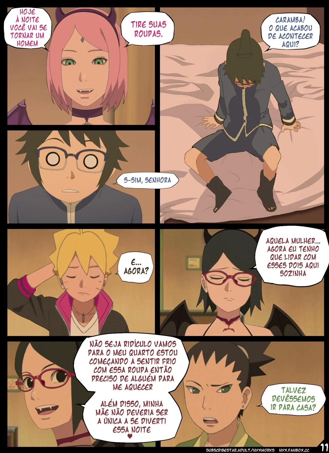 Boruto e Sarada: Noite de Halloween com muito sexo em Hentai HQ!