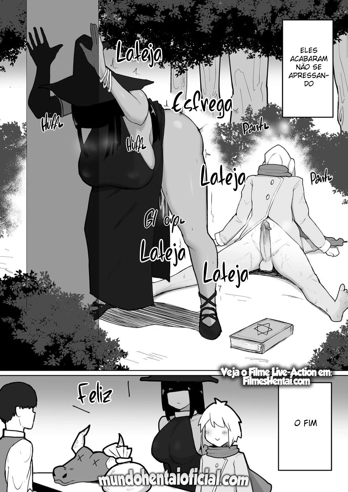 Bruxa Piranha lança Feitiço da Putaria na Equipe Safada em Porno Hentai