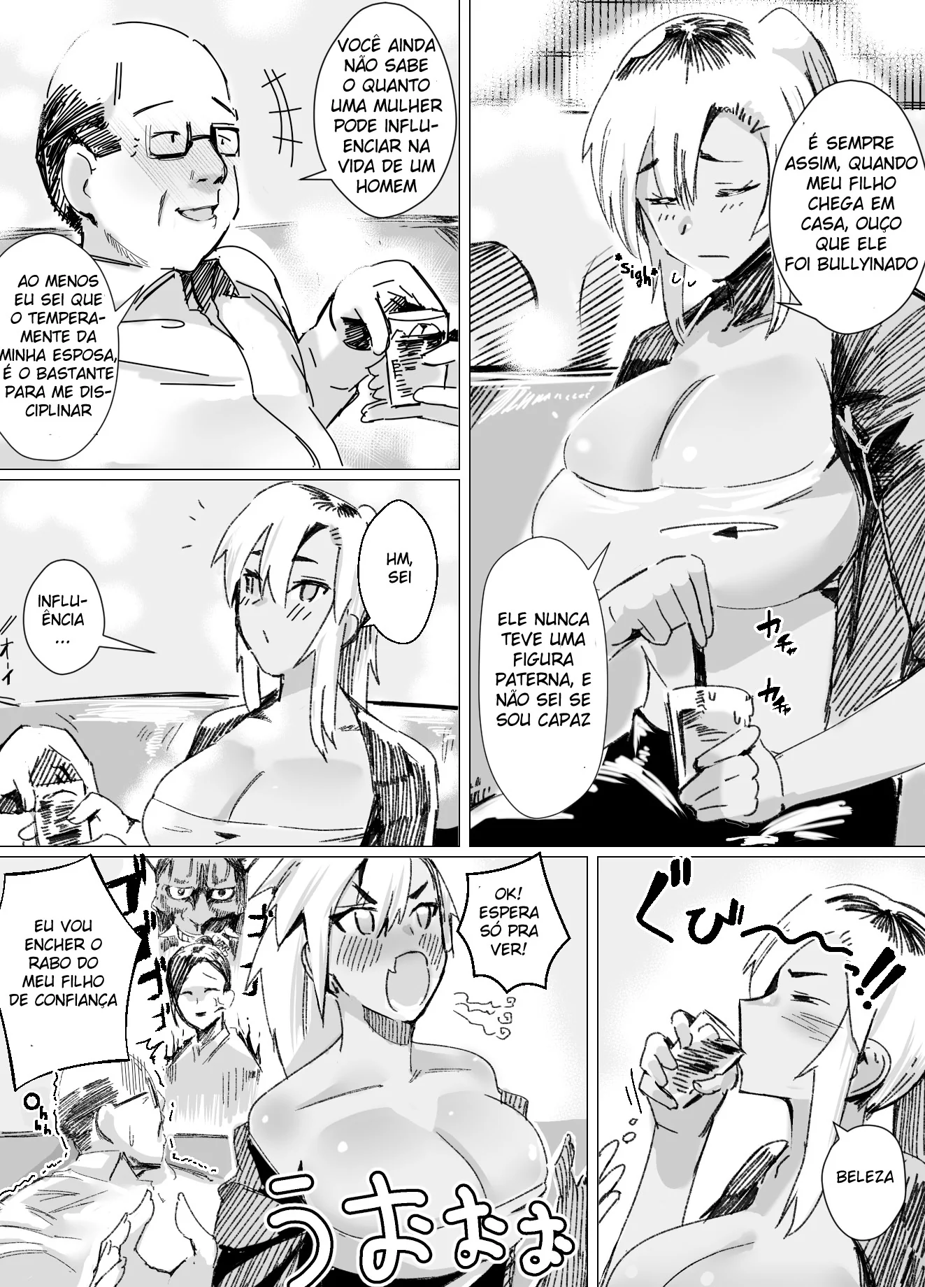 Bullying na Escola: Mãe Piranha Ensinando Novinho a Encarar a Rola dos Valentões em Hentai HQ Brasileiro