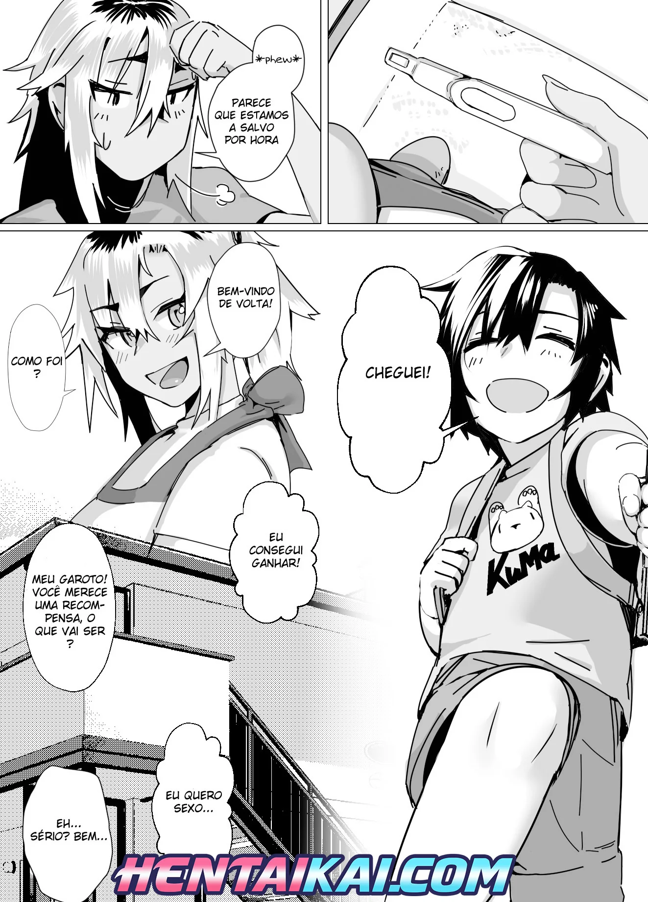 Bullying na Escola: Mãe Piranha Ensinando Novinho a Encarar a Rola dos Valentões em Hentai HQ Brasileiro