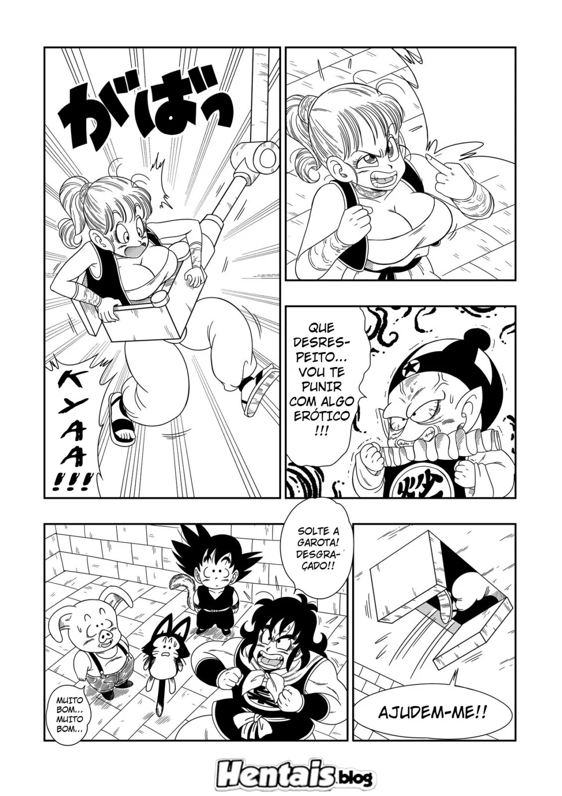 Bulma e seus amigos caem na armadilha do Pilaf: Piroca, buceta, e muita sacanagem no castelo - Em hentai HQ