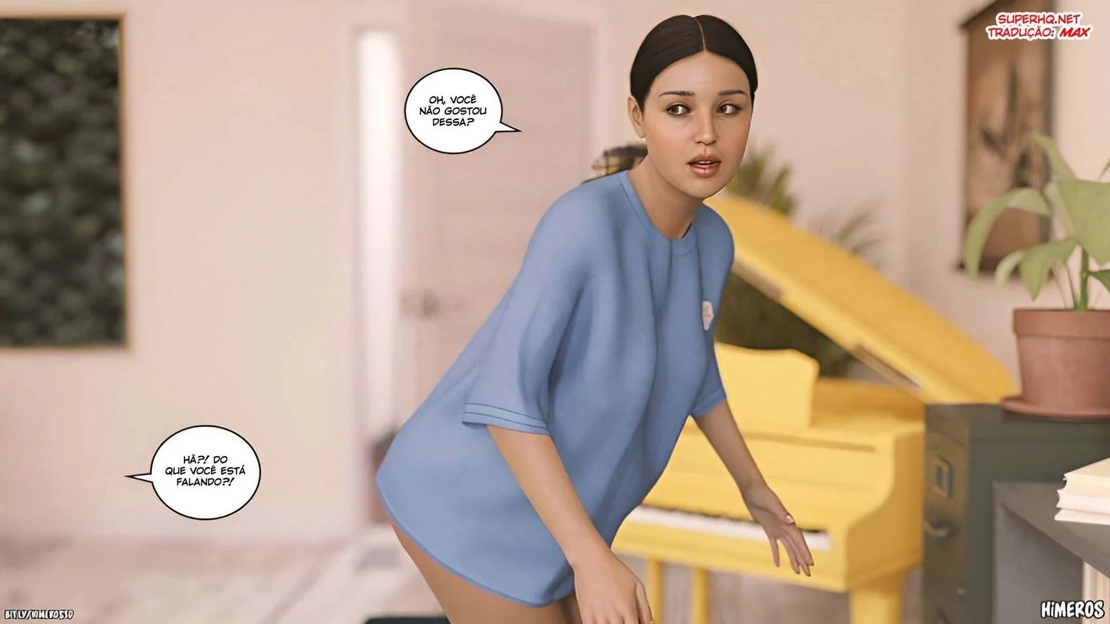 Cala a Boca e Mama, Piranha! - Flagrou o irmão usando suas calcinhas em hentai hq brasileiro