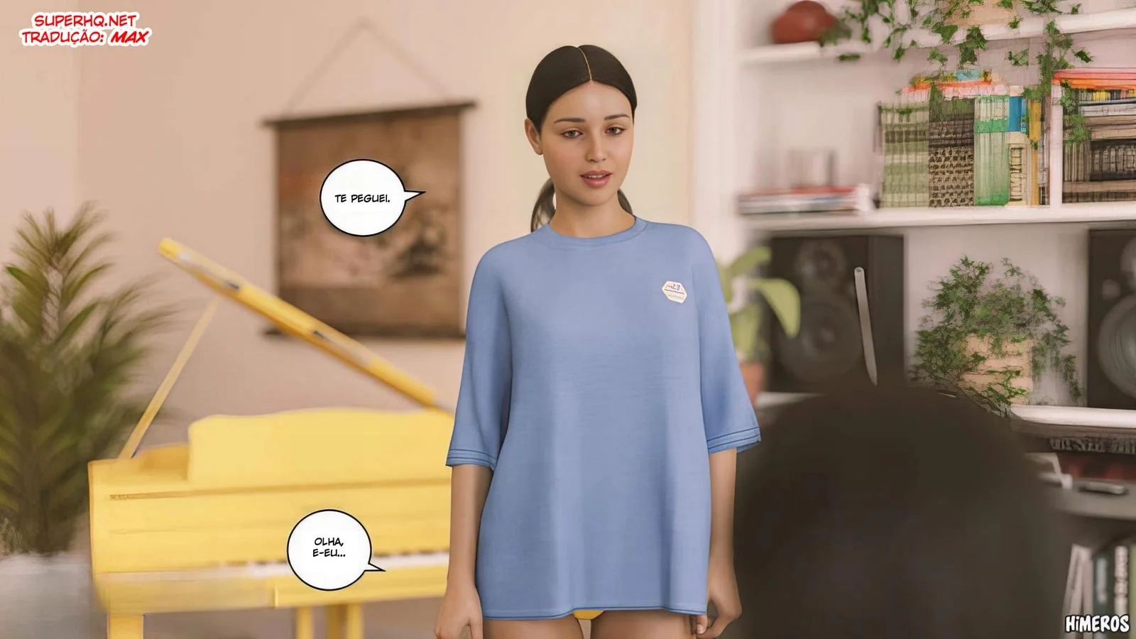 Cala a Boca e Mama, Piranha! - Flagrou o irmão usando suas calcinhas em hentai hq brasileiro