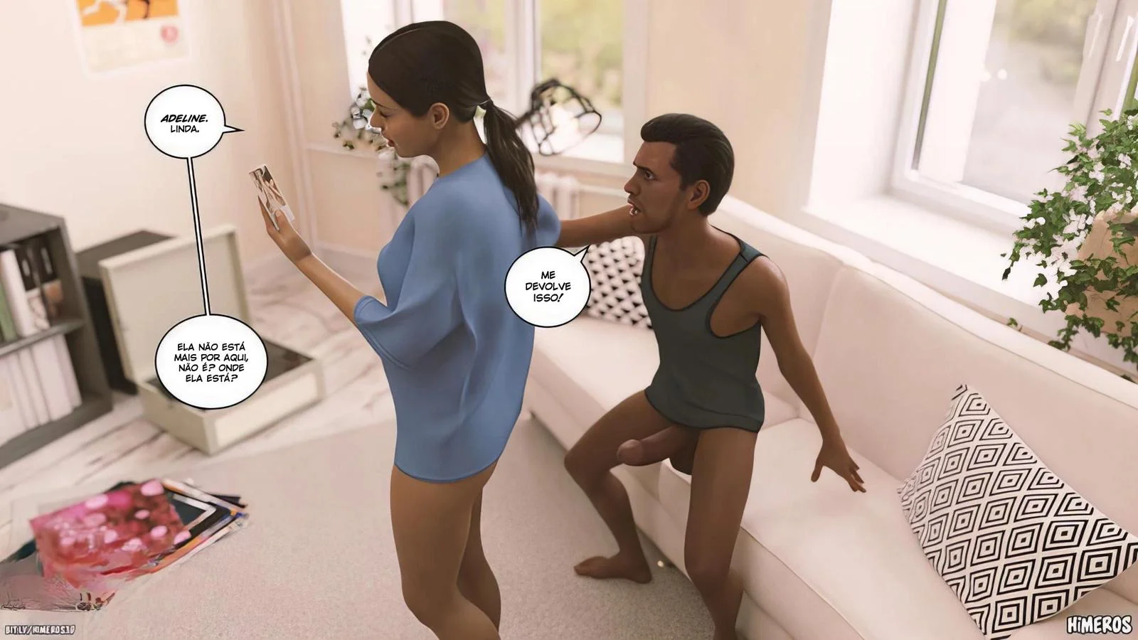 Cala a Boca e Mama, Piranha! - Flagrou o irmão usando suas calcinhas em hentai hq brasileiro