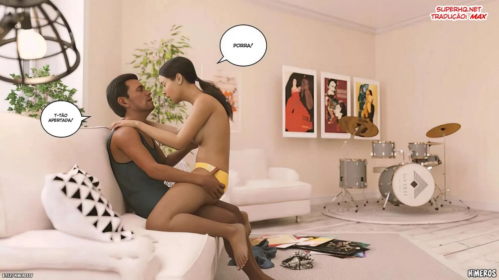 Cala a Boca e Mama, Piranha! - Flagrou o irmão usando suas calcinhas em hentai hq brasileiro