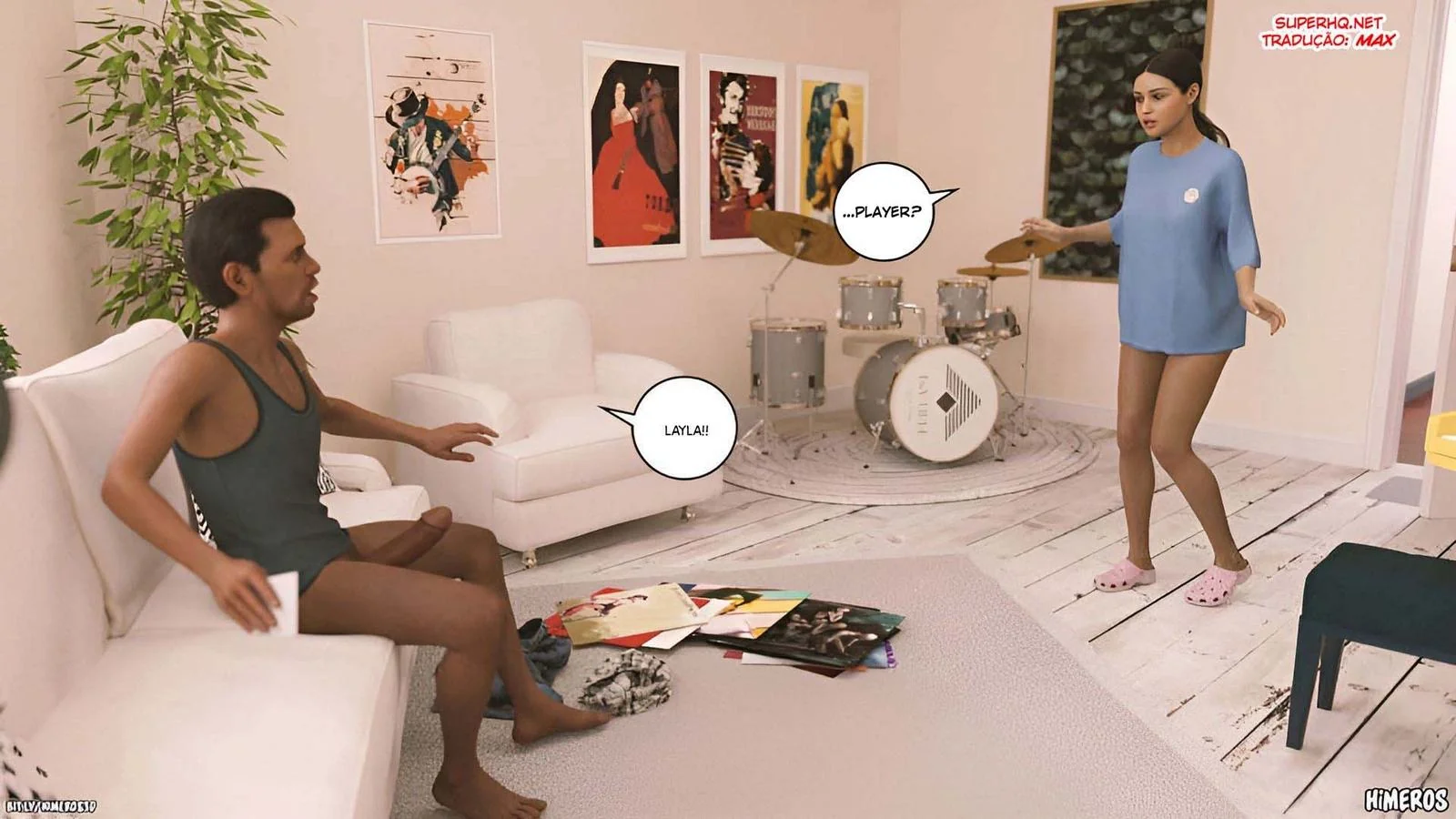 Cala a Boca e Mama, Piranha! - Flagrou o irmão usando suas calcinhas em hentai hq brasileiro