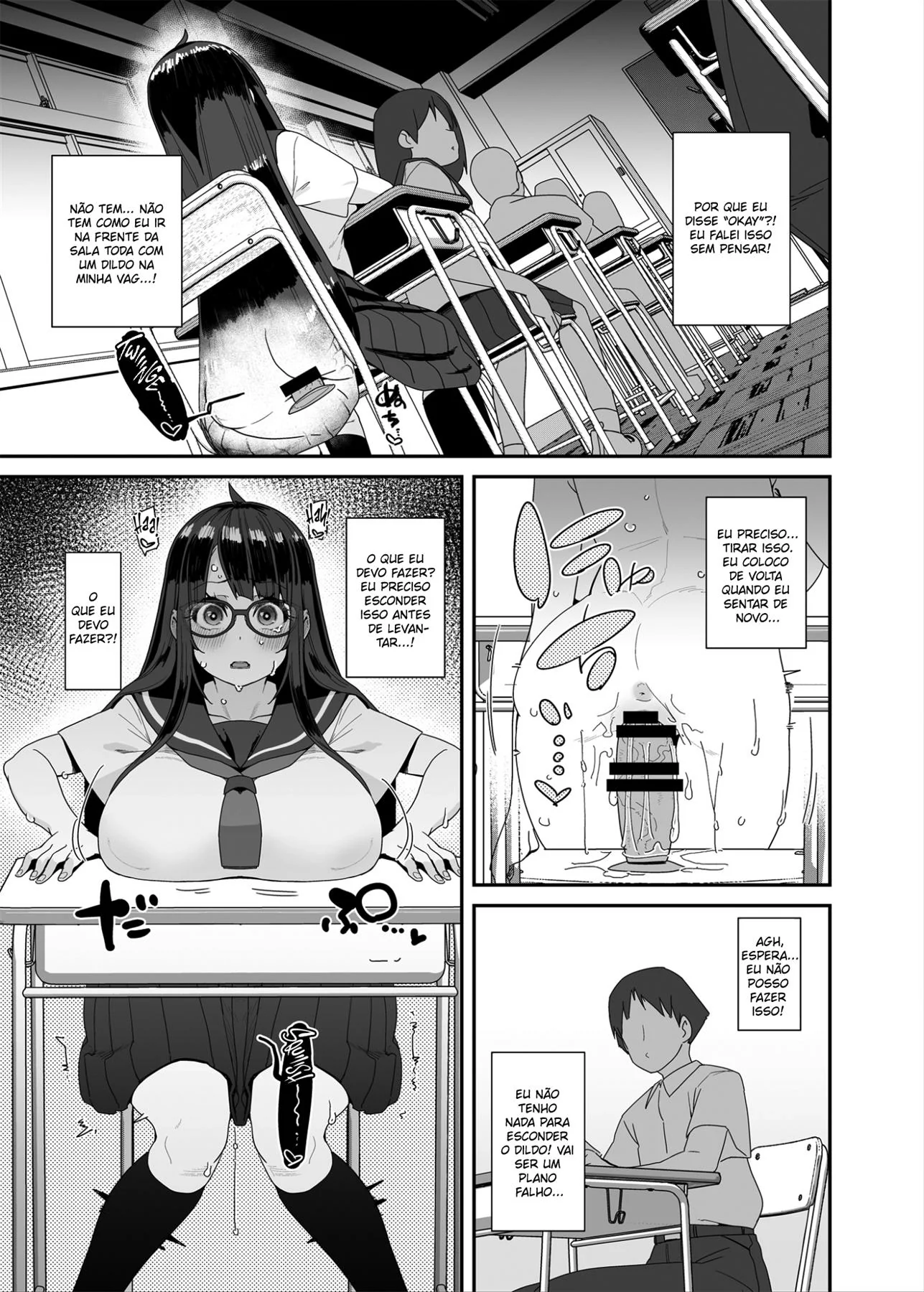 Colegial Pervertida Masturbando em Público - Momoka e seus Brinquedos em Hentai HQ Brasileiro